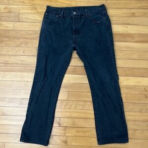 Levis 501 Original Fit Mens Jeans Faded Black Straight Leg Button Fly W36 L32